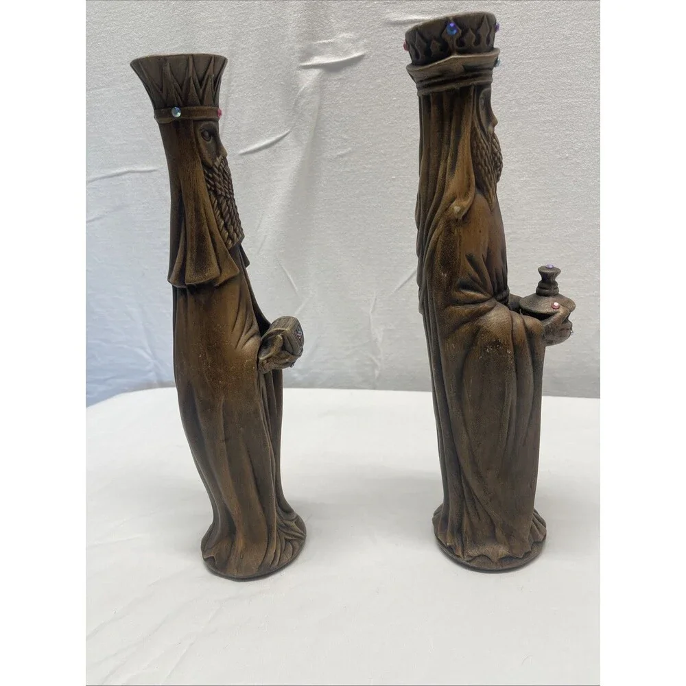 Mid Century Three Kings Wise Men Ceramic Figurines Christmas Nativity 1977